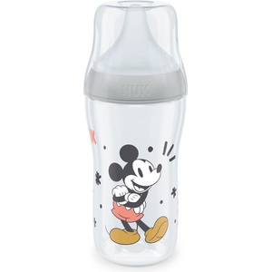 Nuk Perfect Match Шише РР 260мл. със силиконов биберон за хранене M, 3+ мес. Mickey сиво (10216305)