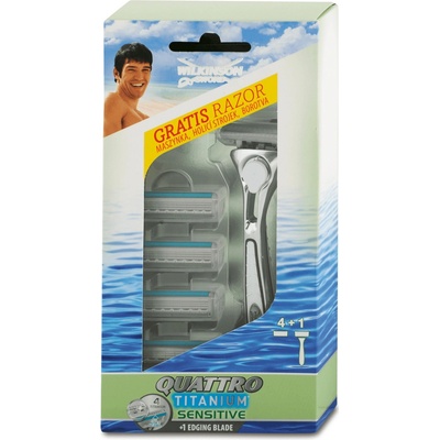 Wilkinson Sword Quattro Titanium Sensitive + 4 ks hlavic