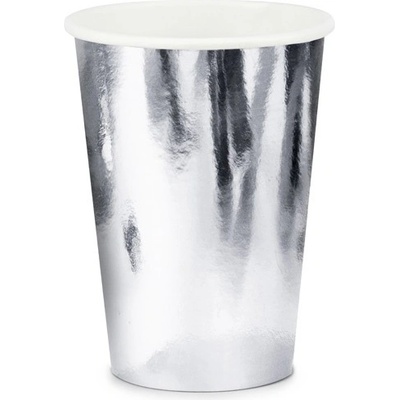 Party Deco Парти Чаши в Сребърен Цвят, 220мл - (1 пакет / 6 бр. )