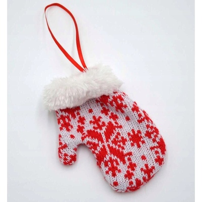 Ozdoba rukavička na darčeky - biela 12 cm