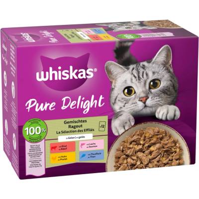 MultiWhiskas Pure Delight 48 x miešané ragú v želé 85 g
