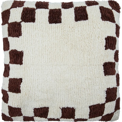 House Doctor bavlna Chess Brown 50 x 50 cm