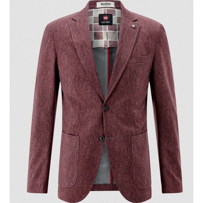 Jersey sako CLUB OF GENTS slim fit tmavočervená