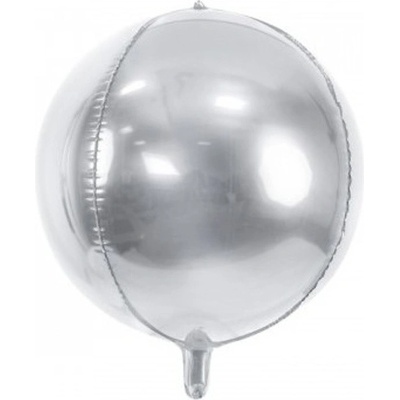 PartyDeco BALÓNIK fóliový guľa strieborná 41cm
