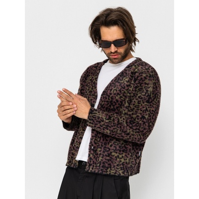 Wasted Paris Cheetah Cardigan fudge burgundy camo