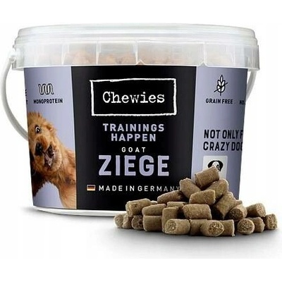 Chewies Trainings Happen Koza – Pamlsky pro psy s kozím masem v kyblíku 300 g