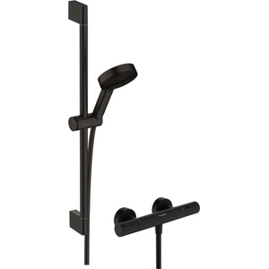 Hansgrohe Pulsify Select S - Душ комплект с термостат, 3 струи, EcoSmart, черен мат 24272670 (24272670)