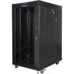 Lanberg Комуникационен шкаф, Lanberg rack cabinet 19" free-standing 22U/800x1000 (flat pack) with mesh door lcd black v2 (FF01-8022-12BL)