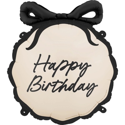 PartyDeco Fóliový balón Happy Birthday 47,5 x 45 cm