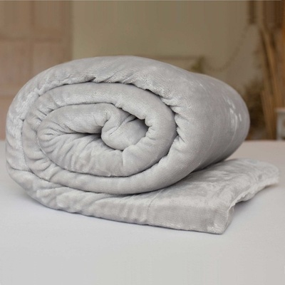 Jerry Fabrics Mikroplyšová deka s beránkem Světle šedá 150x200