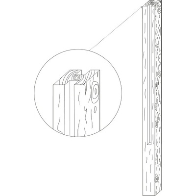Ferobet Sloupek plotový 2 m 160×160×2780 mm průběžný natur reliéfní staré dřevo (12)