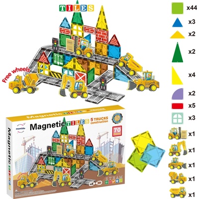 Mamido Magnetická stavebnica dopravné mesto 70 ks XL MT1439