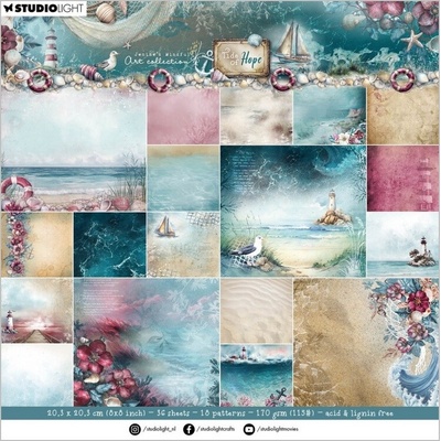 Blok podkladových papírů "Tide of Hope", 20,3x20,3 cm, 36l.