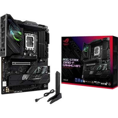 Дънна платка Asus ROG STRIX Z890-F GAMING WIFI, Z890, LGA1851, DDR5, PCI-E 5.0 (Thunderbolt&DP&HDMI), 4x SATA 6Gb/s, 5x M. 2, 6x USB 3.2 Gen2, 2.5G LAN, Wi-Fi 7, Bluetooth 5.4, ATX (90MB1I40-M0EAY0)