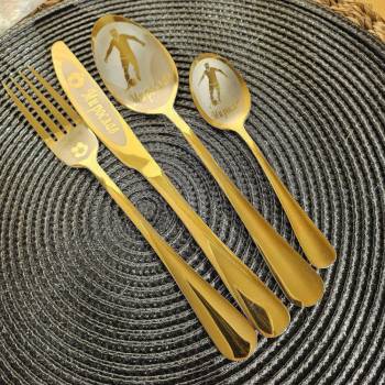 Creatomia Детски прибори за хранене с гравирано име и Футбол - Creatomia