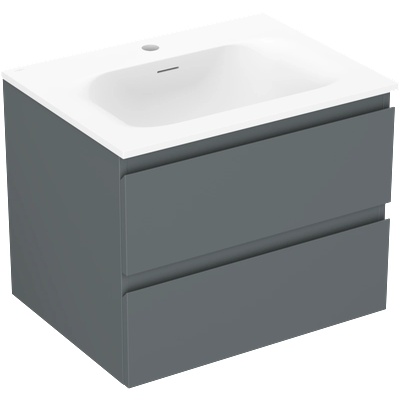 Orio шкафче за баня 60 см с мивка Vela, 2 чекмеджета, графит мат/бяло мат - 91A10-06047-2-BFF66-W23M01 (91A10-06047-2-BFF66-W23M01)