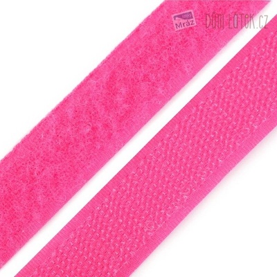 Suchý zips ružový šírka 20 mm