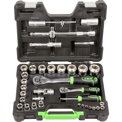 JBM Комплект инчови вложки, тресчотки 1/4" +1/2" , 35 части; jbm 54106