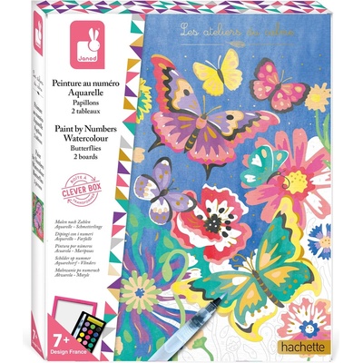 Janod Комплект за оцветяване с цифри Janod - Пеперуди (J07958)