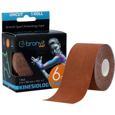 BronVit Sport Kinesio Tape classic tejpovací páska tmavě hnědá 5 cm x 6 m
