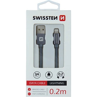 Swissten 71523102 USB / Lightning, 0,2m, šedý