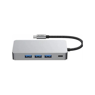 Tech-Protect hb05 hub adapter 9in1 type-c + usb2.0 + usb3.0 + hdmi 4k 60hz + sd/tf + pd100w + rj45 1000m space grey