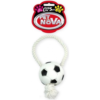 PET NOVA плетено въже с футболна топка със звук 26 см