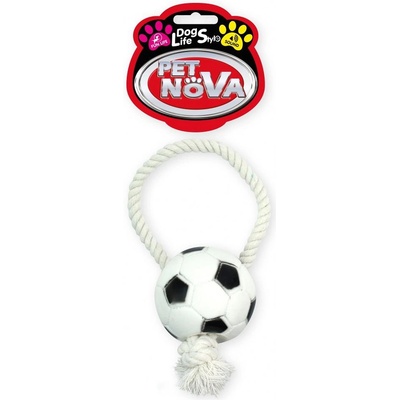 PET NOVA плетено въже с футболна топка със звук 26 см