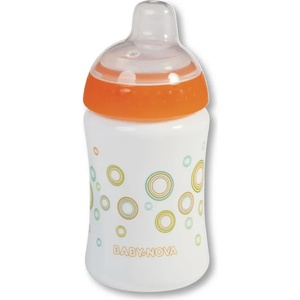 Baby-Nova Тренировъчна чашка със стоп клапа Baby Nova - 285 ml, оранжева (34117)