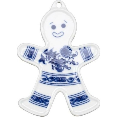 Český porcelán Vánoční ozdoba perníček cibulový porcelán 10472