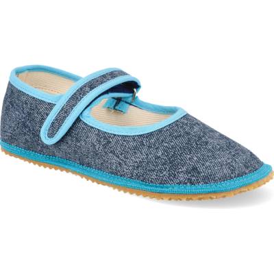 Beda Širší typ baleríny Denim Turquoise tyrkysové