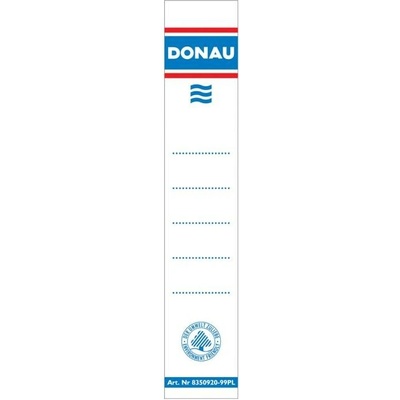 DONAU Štítok chrbtový násuvný pre zakladače 28x153mm biely