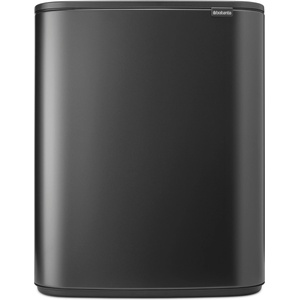 Brabantia Кош за отпадъци с бутон BO TOUCH BIN, 2x 30 л, тъмносив, стомана, Brabantia (BRAB233609)