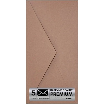 Obálka PREMIUM 5 KS (DL) 110x220 mm Růžová tmavá Vintage