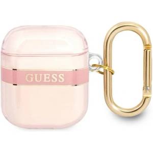 Guess Калъф Guess GUA2HHTSP за AirPods 1/2. розов, Strap Collection (3666339047078)