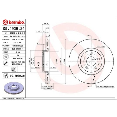 09.4939.24 BREMBO Brzdový kotouč