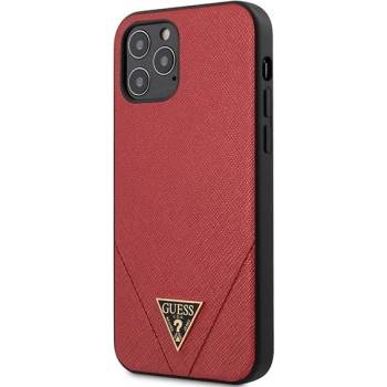 GUESS Калъф за телефон Guess Hardcase Saffiano за iPhone 12 Pro Max 6.7", червен (GUE000902)