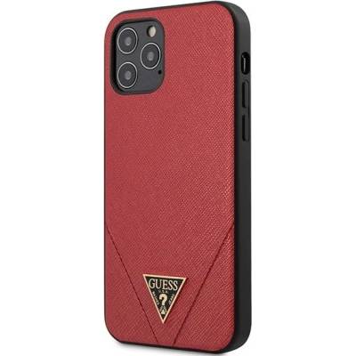 GUESS Калъф за телефон Guess Hardcase Saffiano за iPhone 12 Pro Max 6.7", червен (GUE000902)