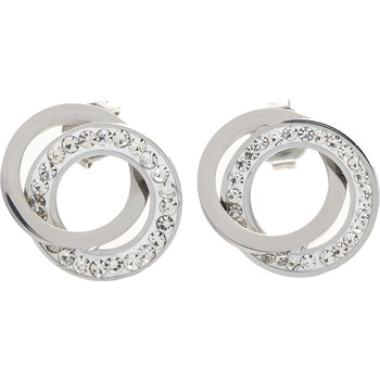 BRUNOshop.cz Náušnice propojené kroužky s kamínky S4449