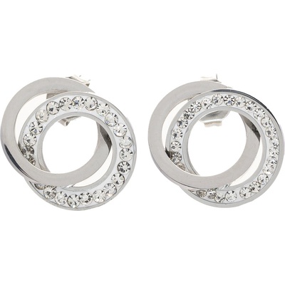 BRUNOshop.cz Náušnice propojené kroužky s kamínky S4449