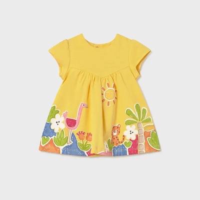 Mayoral Рокля трико Горчица за новородено момиче Mayoral