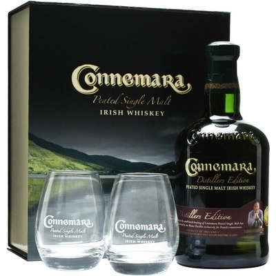 Connemara Distillers Edition 43% 0,7 l (darčekové balenie 2 poháre)