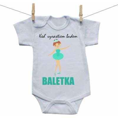 Boodyy Body s krátkym rukávom Keď vyrastiem budem baletka