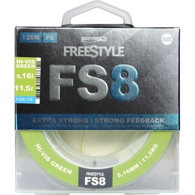 Spro Šnúra FreeStyle FS8 Braid Hi-Vis Green 0,13 mm 125 m