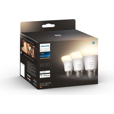 Philips Hue Bluetooth LED White set 3ks žiaroviek E27 A60 3x9W 3x800lm 2700K biele stmievateľné