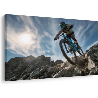 Obraz cyklista na horské stezce - 30x20