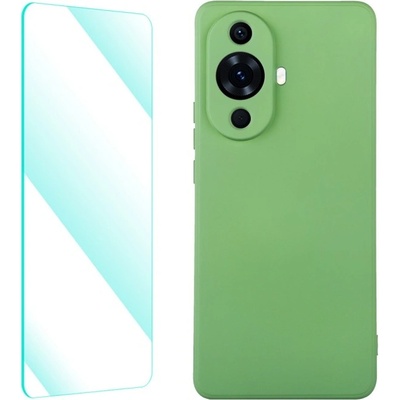 Enkay Silikónový obal a 2D sklo Huawei nova 11 svetlozelený