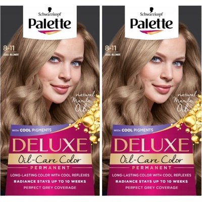 Palette Deluxe barva na vlasy 8/11 Permanentní Cool Blond x2