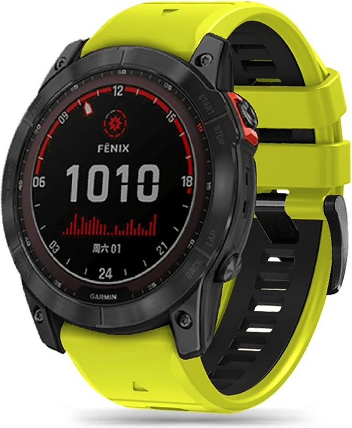 Tech-Protect Силиконова каишка за Garmin Fenix 3 / 3 HR / 5x / 5x Plus / 6x / 6x Pro / 7x от Tech-Protect IconBand Pro - Lime/Черна (9319456605129)