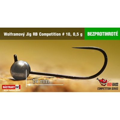 NASTRAHY.cz Bezprotihrotý wolframový Jig RB Competition #10 14 mm 0,5 g Silver 5 ks